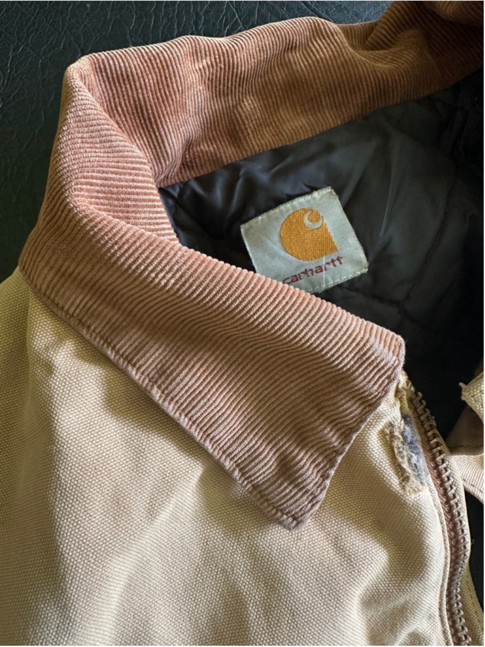 Carhartt Duck Work Jacket Corduroy Collar Blanket Lined Large - Picture 7 of 7